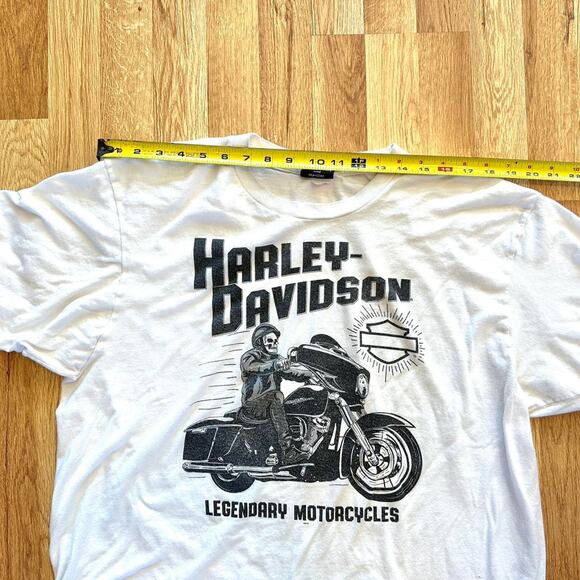 White Harley Davidson Legendary Motorcycles Tee - Size XL - Picture 6 of 8